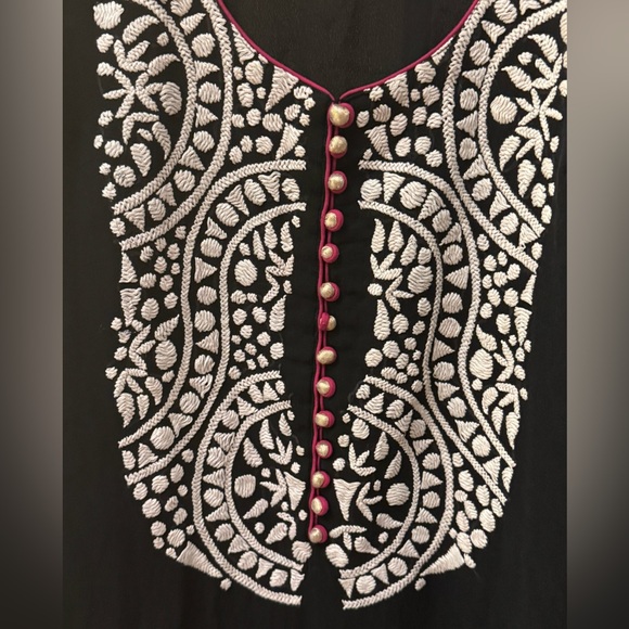 Pure georgette kurta with Pink and Gold Trim &soft net dupatta - Picture 9 of 13